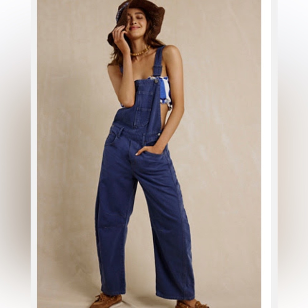 Free People We The Free Good Luck Barrel Overalls - Picture 3 of 8